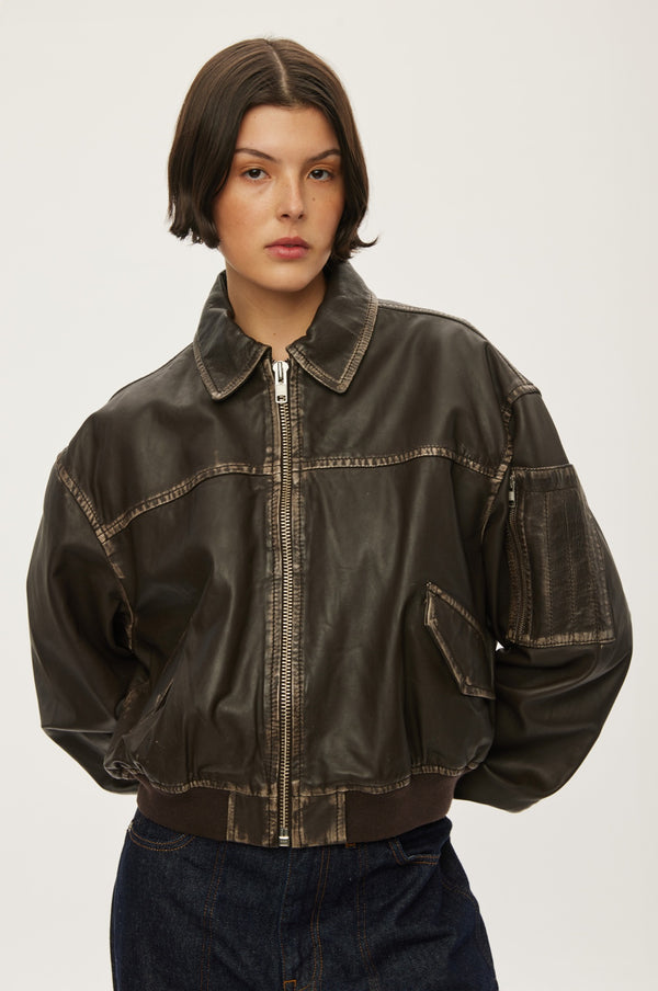 Oval Square OSRocker Leather Bomber