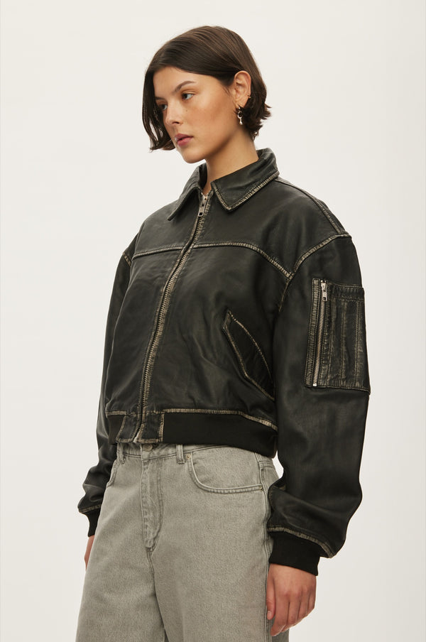 Oval Square OSRocker Leather Bomber