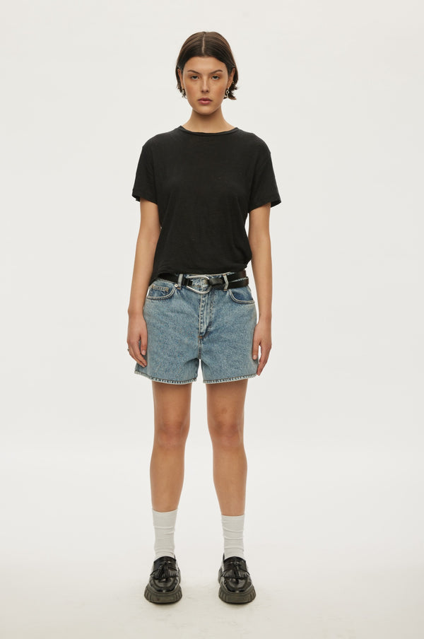 oval square Ready Denim Shorts