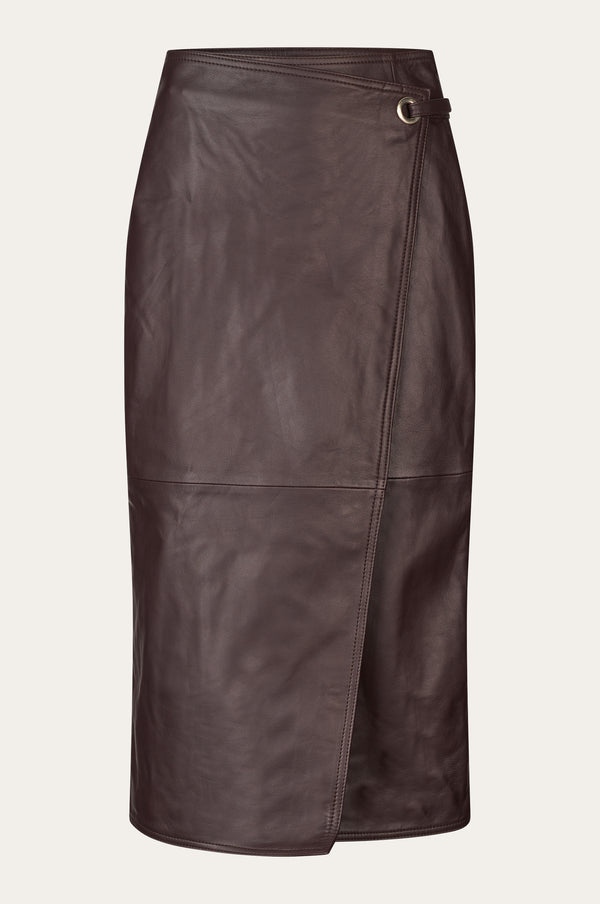 Oval Square Reflection Leather Skirt