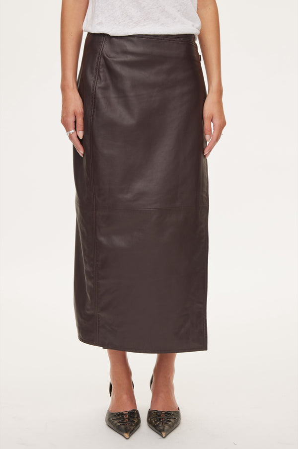 Oval Square Reflection Leather Skirt
