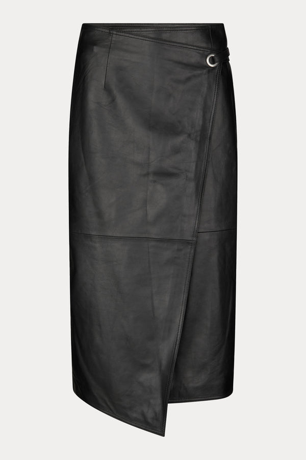 Oval Square Reflection Leather Skirt