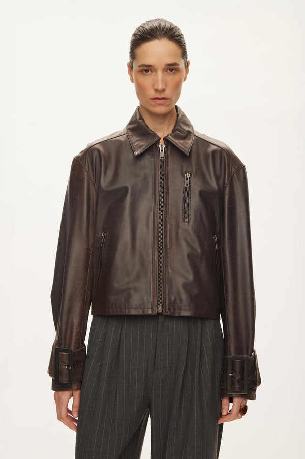 Oval Square Roxy Leather Jacket
