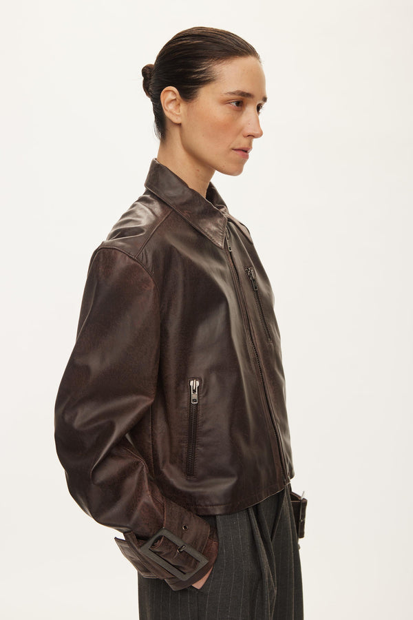 Oval Square Roxy Leather Jacket