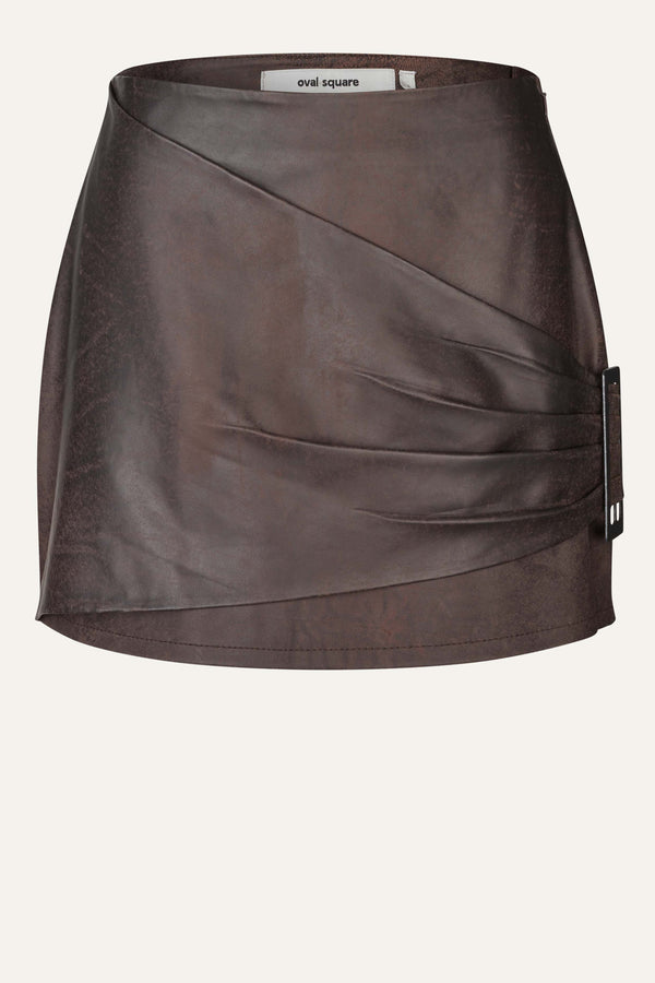 Oval Square Roxy Leather Skirt