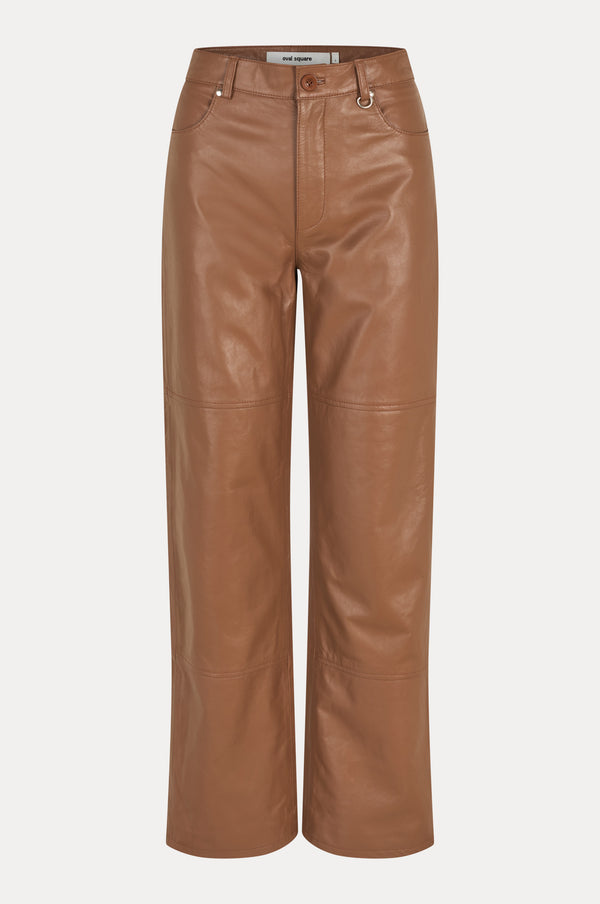 Oval Square Scoop Leather Trousers