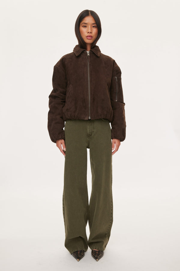 oval square Spirit Suede Bomber