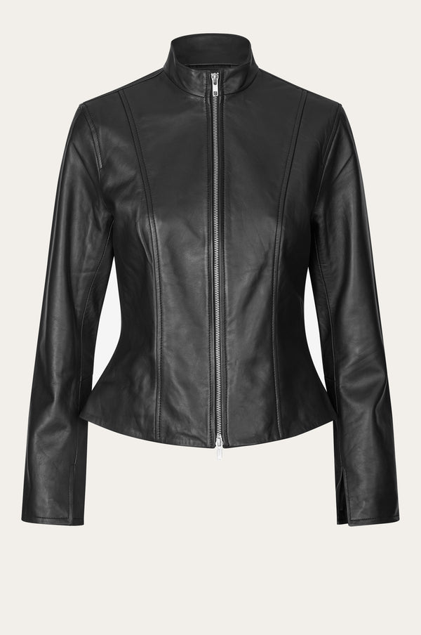 Oval Square Time Leather Blazer