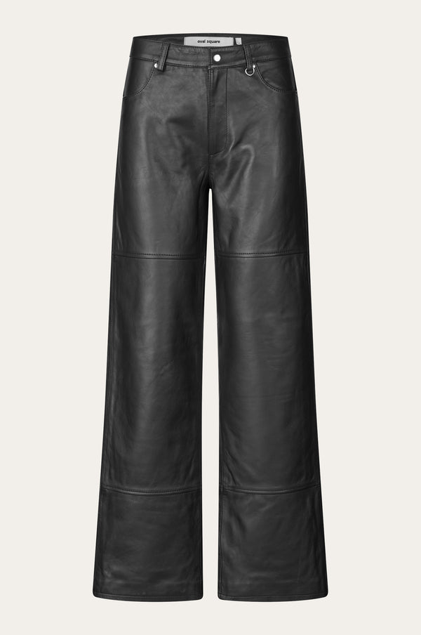 Oval Square Time Leather Trousers