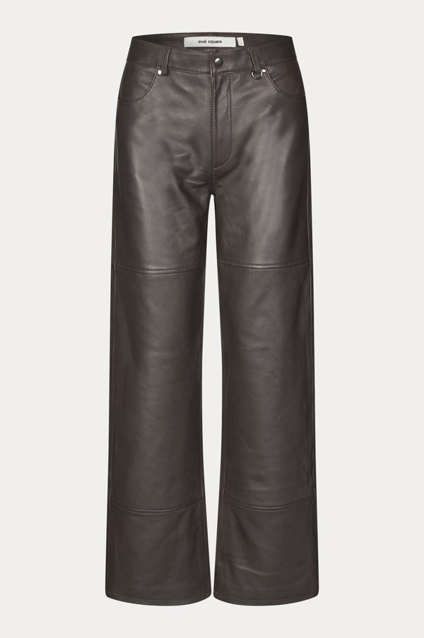 Oval Square Time Leather Trousers