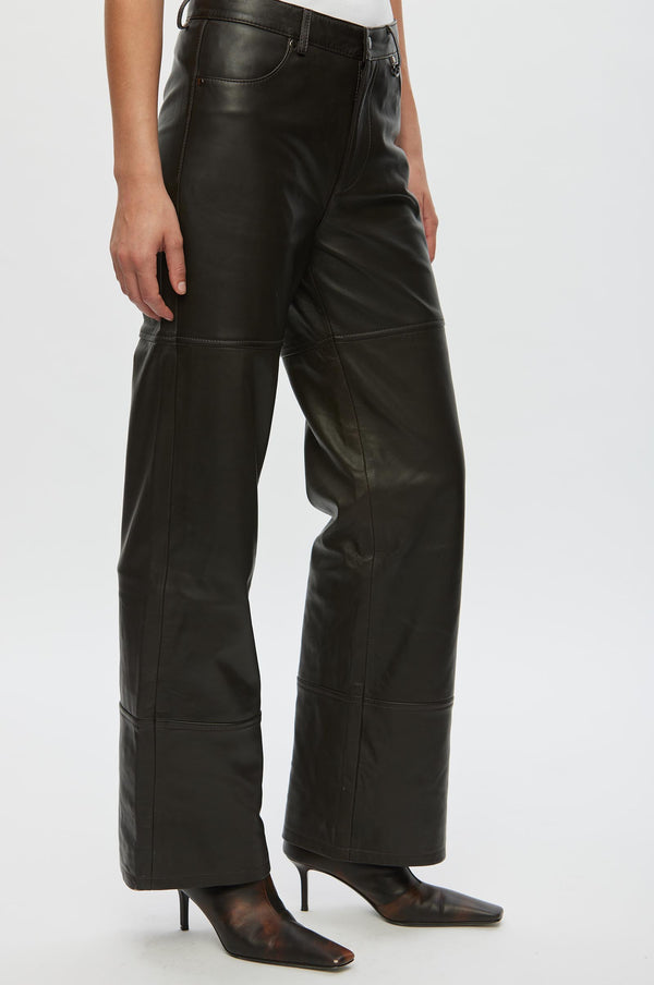 Oval Square Time Leather Trousers