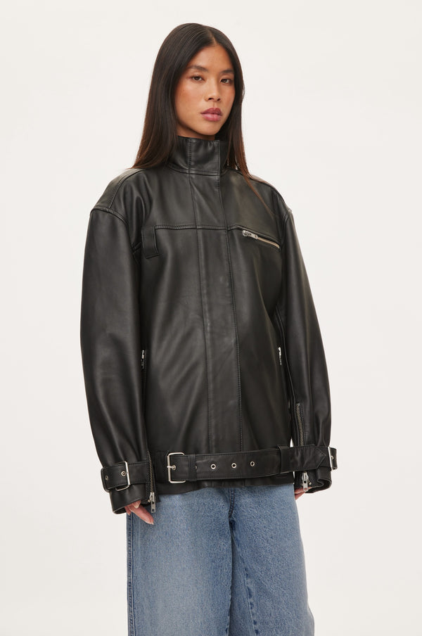 Oval Square Verve Leather Jacket