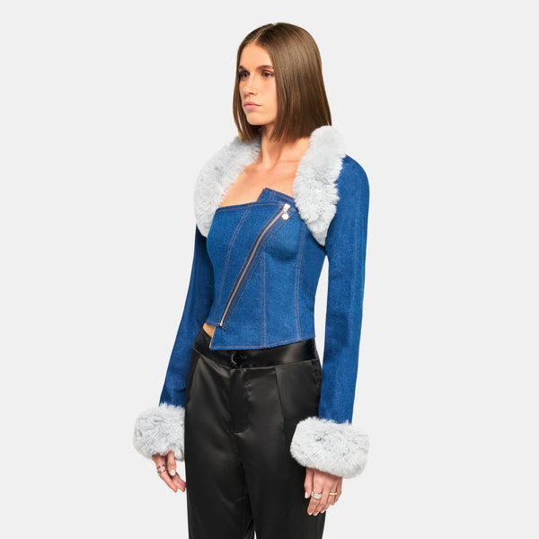 Ow Collection DENIM Corset Jacket (2-piece)