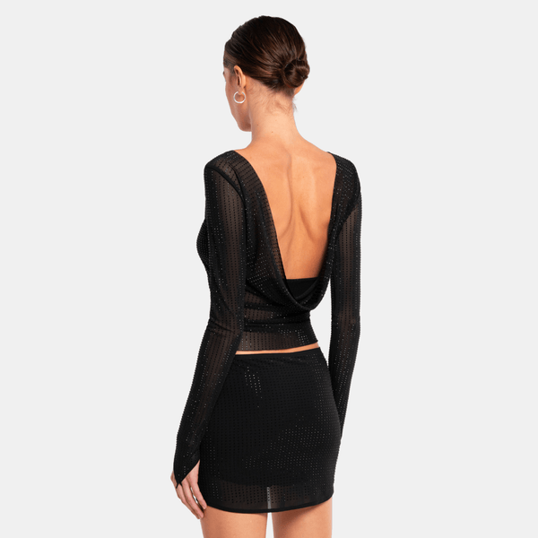 ow collection MESHA Rhinestone Blouse