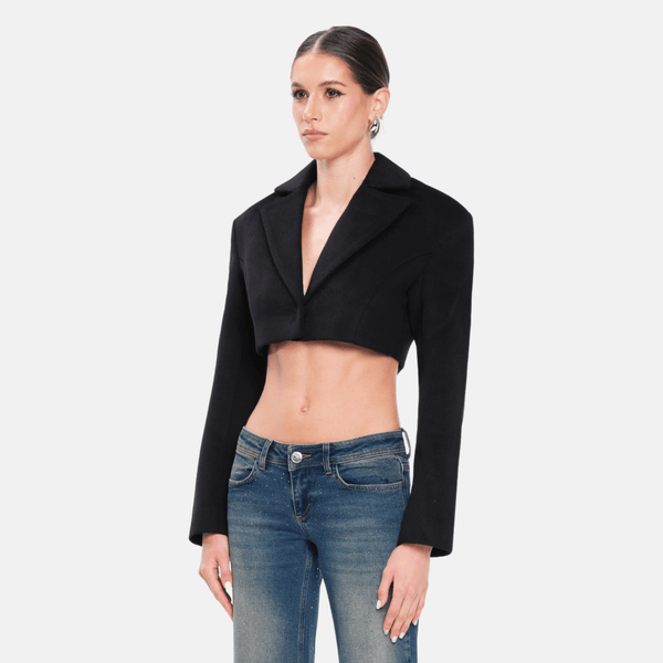 Ow Collection NOVA Crop Wool Blazer
