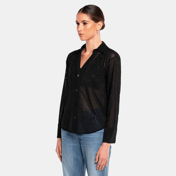 Ow Collection OPAL Rhinestone Shirt