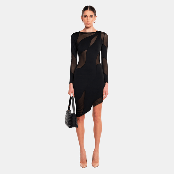 Ow Collection SPIRAL Long Sleeve Dress