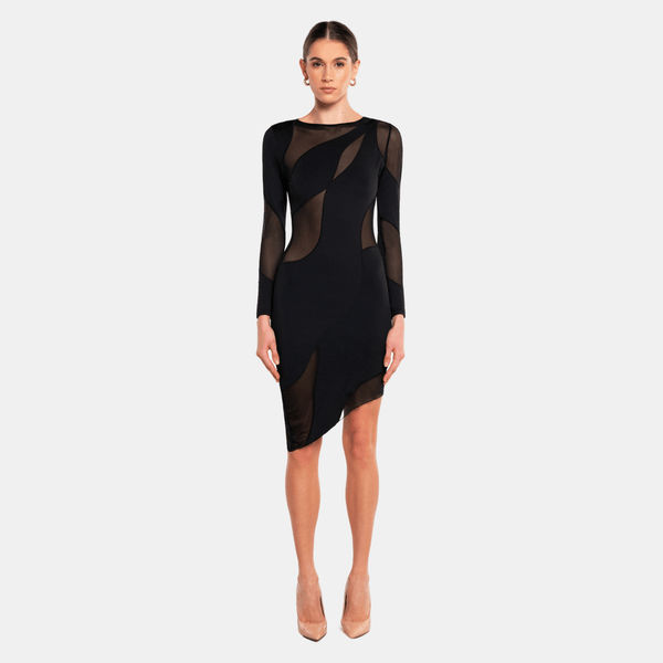 ow collection SPIRAL Long Sleeve Dress