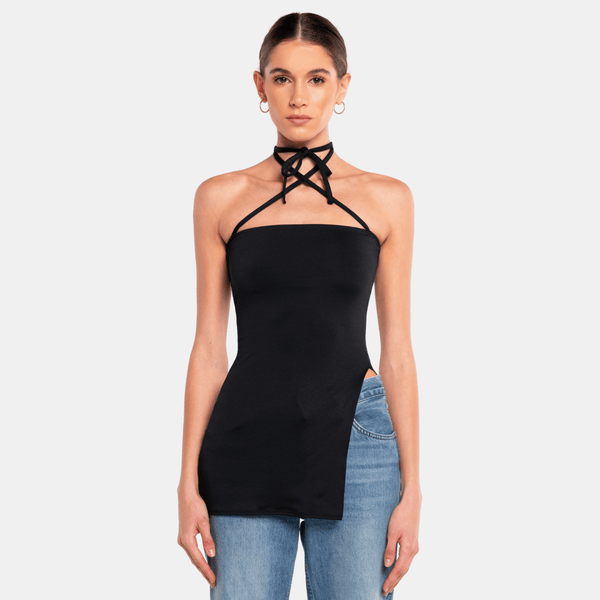 ow collection TIE High Slit Top