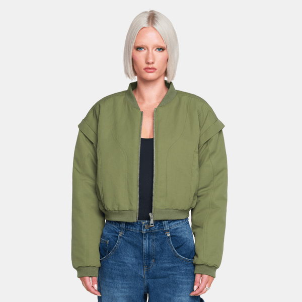 ow collection YOKON Crop Bomber Jacket