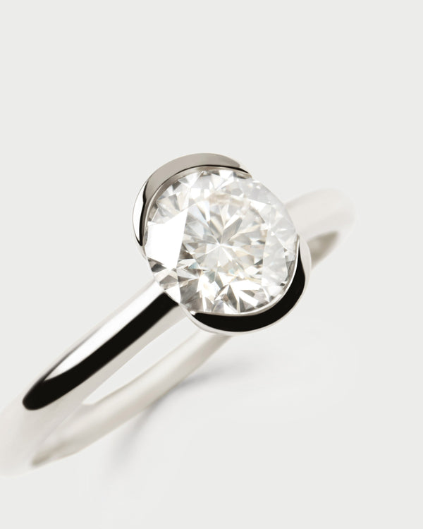 p d paola Diamond and white gold Grace solitary ring