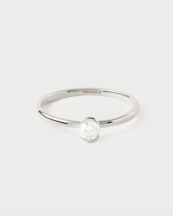 p d paola Diamond and white Grace Mini solitary ring