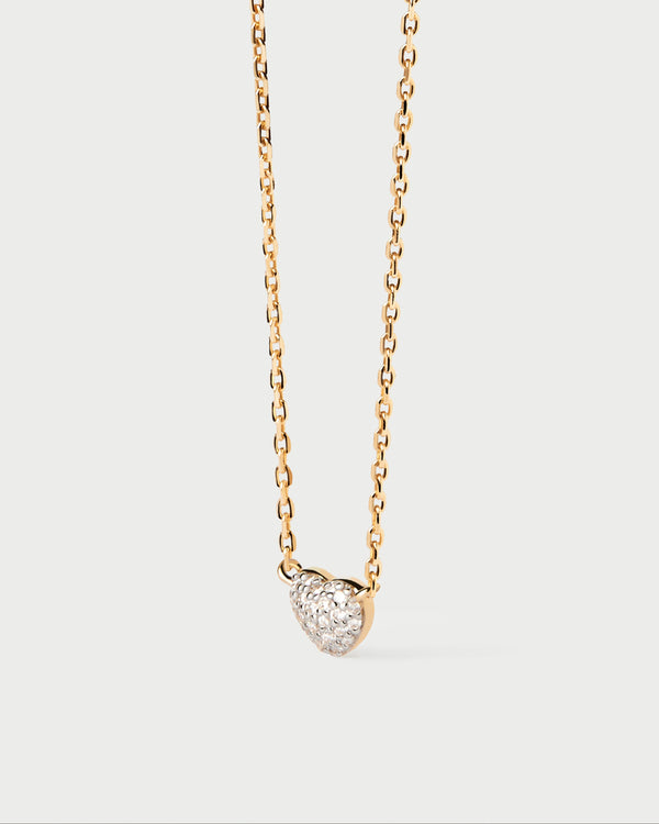 p d paola Diamonds and gold Heart solitary necklace