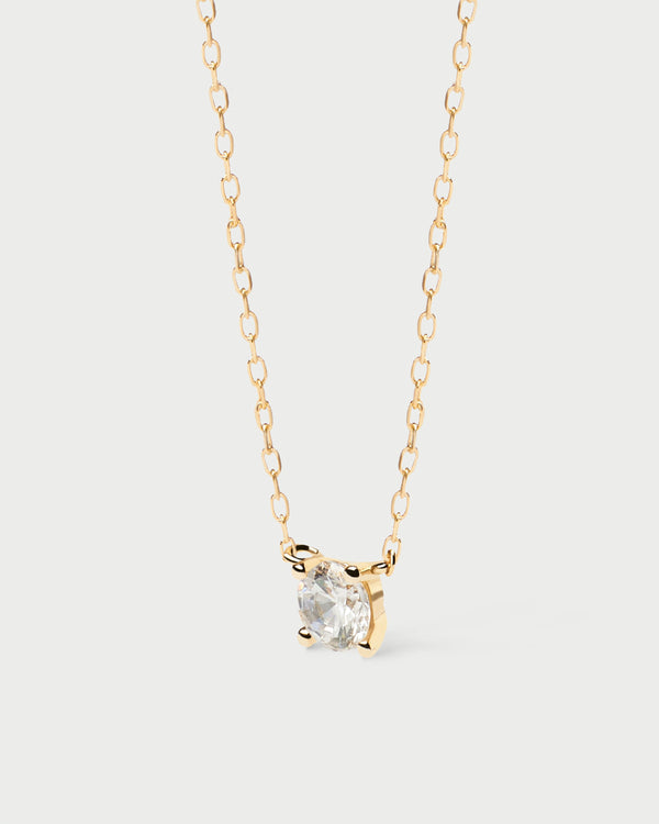 p d paola Diamonds and Gold Solitaire Medium Necklace