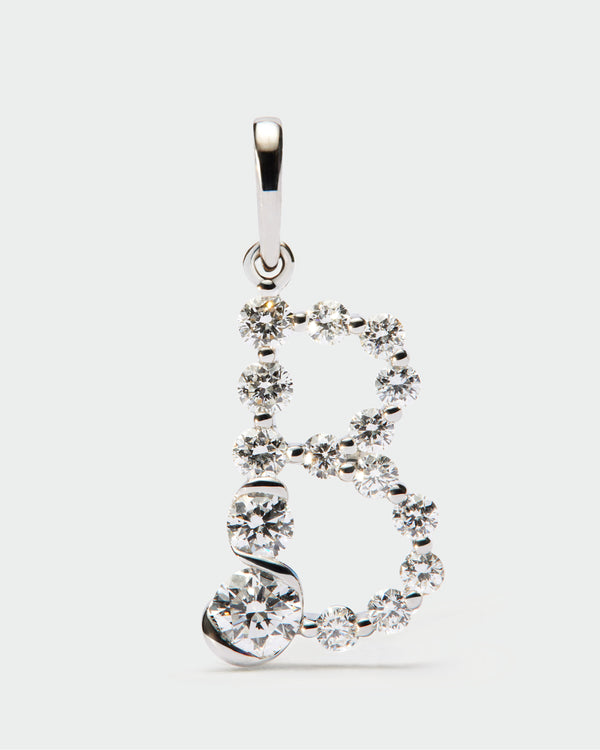 p d paola Diamonds and white gold B initial pendant