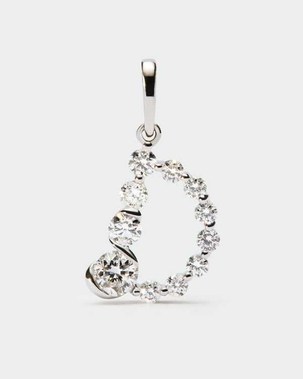 p d paola Diamonds and white gold D initial pendant