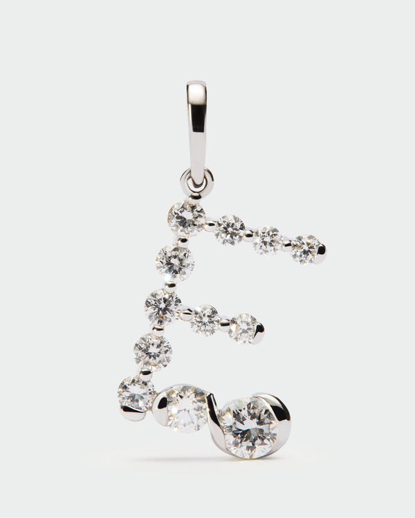 p d paola Diamonds and white gold E initial pendant