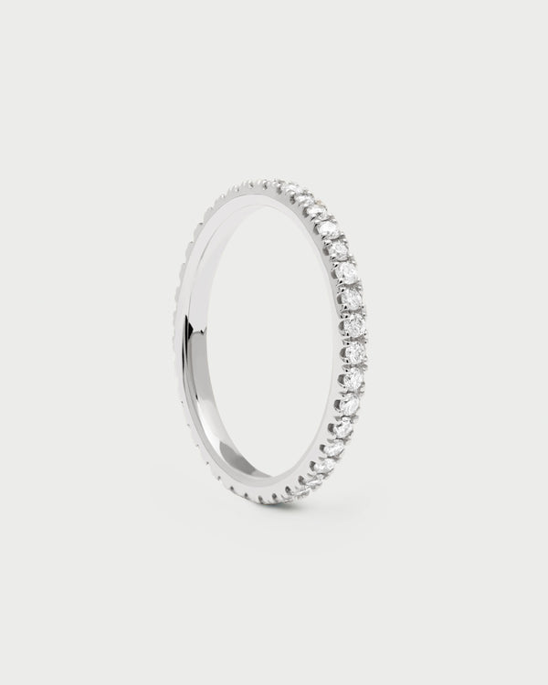 p d paola Diamonds and White Gold Eternity Medium Ring