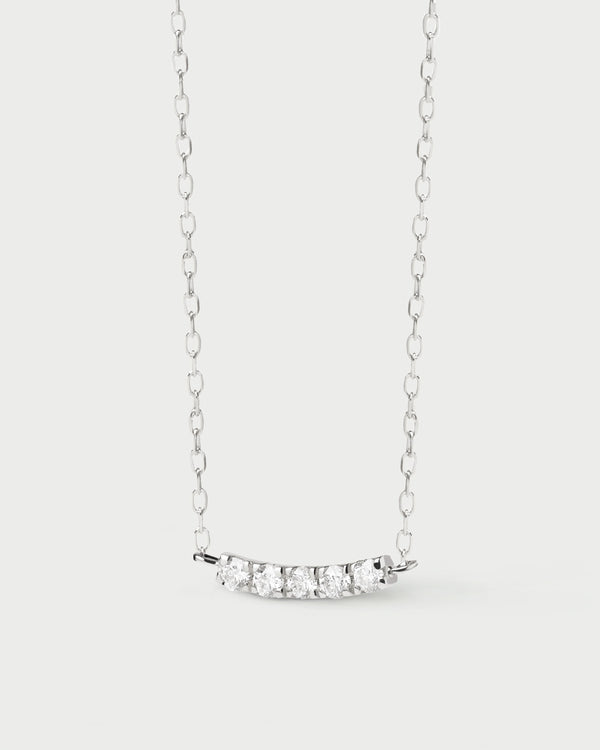 p d paola Diamonds and White Gold Eternity Necklace