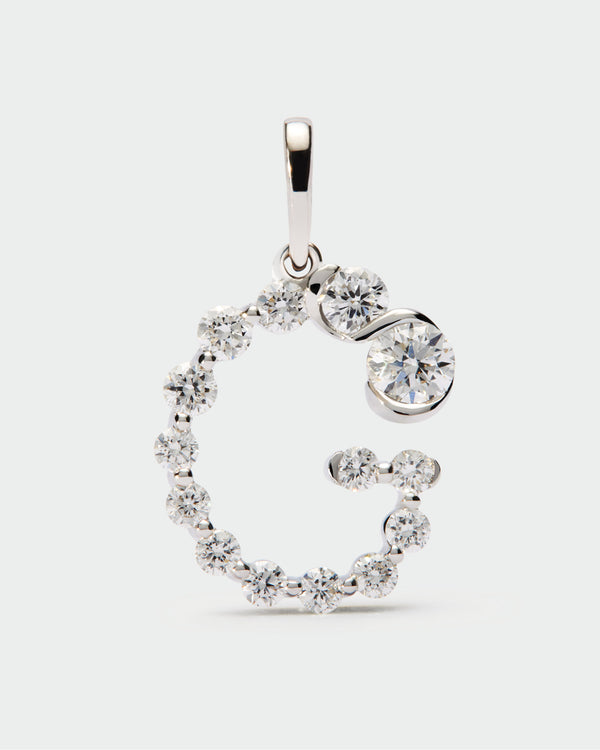 p d paola Diamonds and white gold G initial pendant