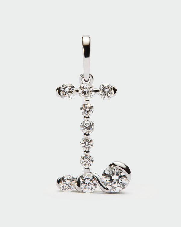 p d paola Diamonds and white gold I initial pendant