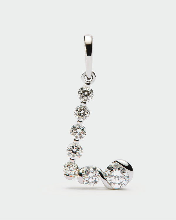 p d paola Diamonds and white gold L initial pendant