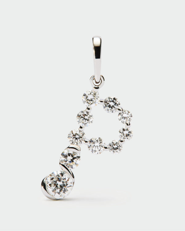 p d paola Diamonds and white gold P initial pendant