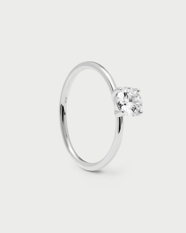 p d paola Diamonds and White Gold Solitaire Supreme Ring