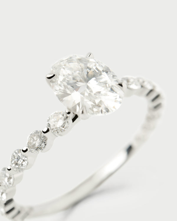 p d paola Diamonds and white gold Trace solitary ring