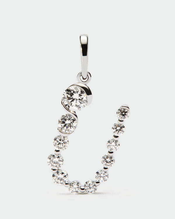p d paola Diamonds and white gold U initial pendant