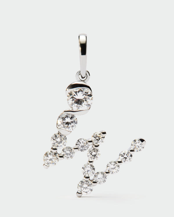 p d paola Diamonds and white gold W initial pendant