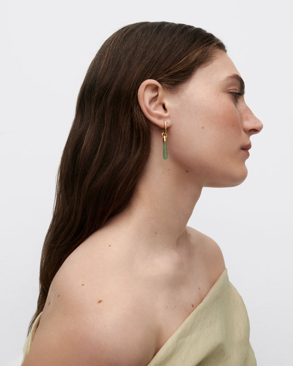 P D Paola Green Aventurine Large Jupiter Single Hoop