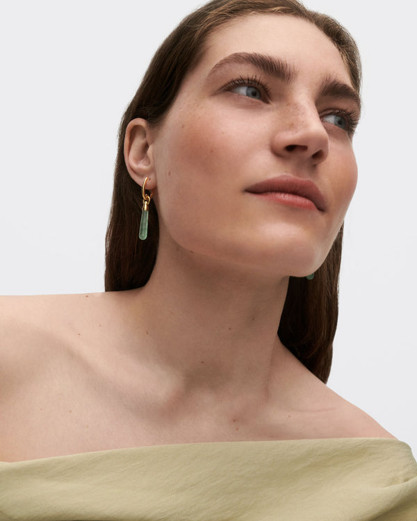 P D Paola Green Aventurine Large Jupiter Single Hoop