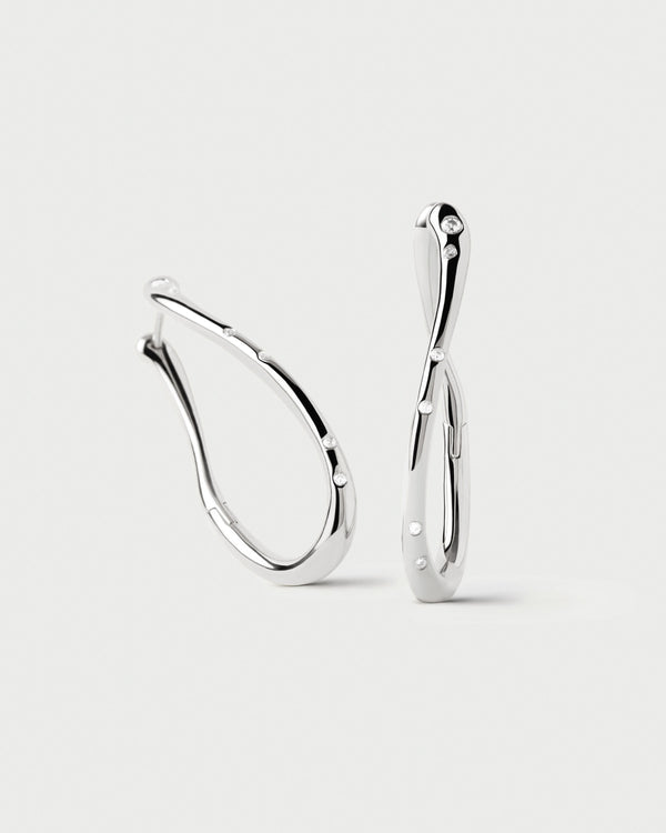 P D Paola Air Silver Hoops