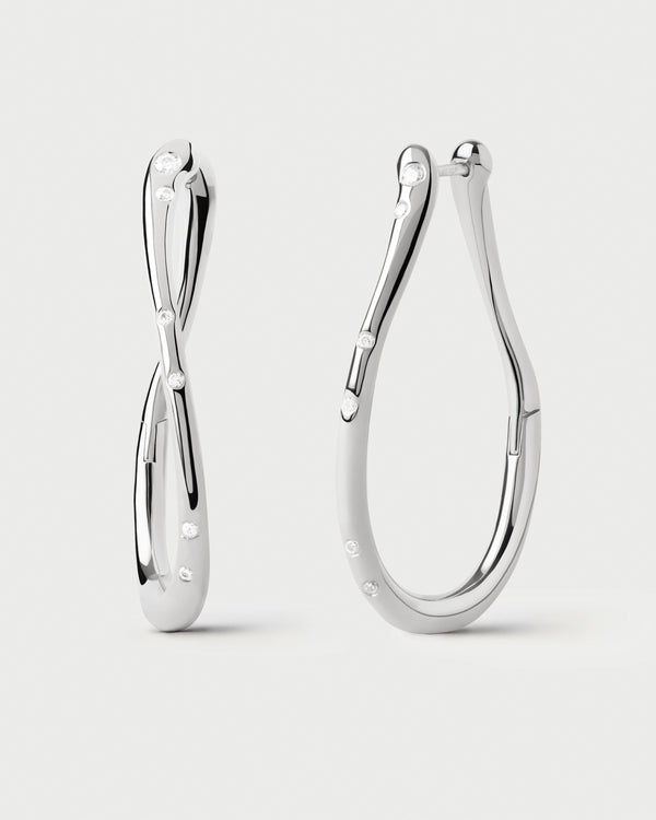 P D Paola Air Silver Hoops