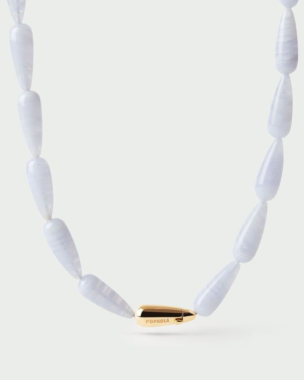 p d paola Blue agate Drop necklace