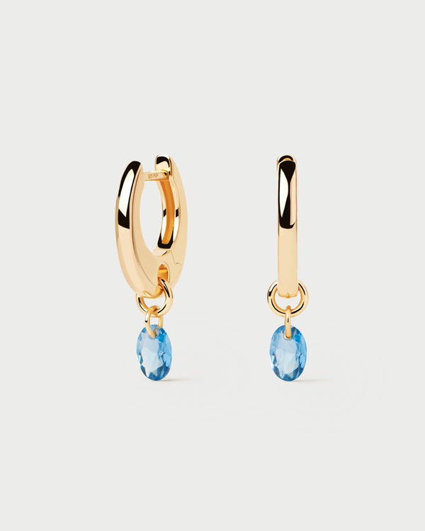 p d paola Blue Lily Hoops