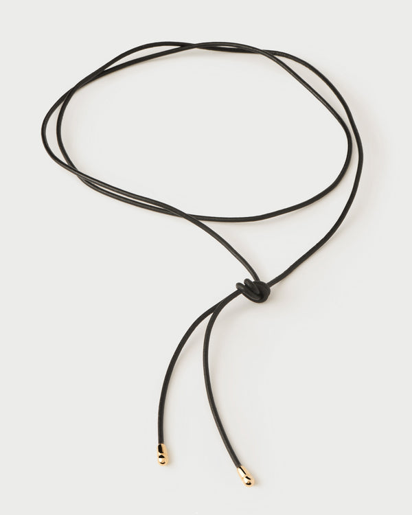 P D Paola Dana Leather Bow Necklace