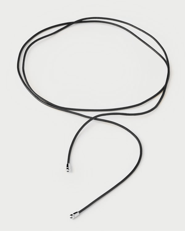 p d paola Dana Silver leather bow necklace