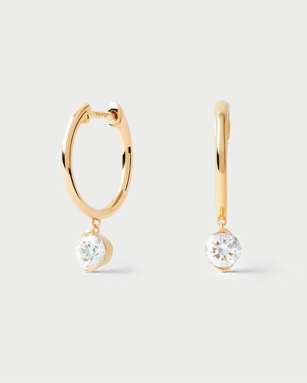 p d paola Diamond and gold Grace Mini hoops